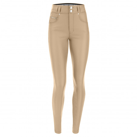 N.O.W® Ecoleather Pants - Mid Waist Skinny - Z106 - Brown Rice