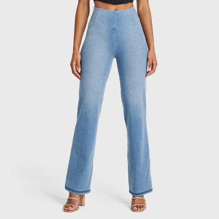 WR.UP® Snug Eco - Denim Effect - High Waist Straight - J79Y - Light Medium Denim - Yellow Seam