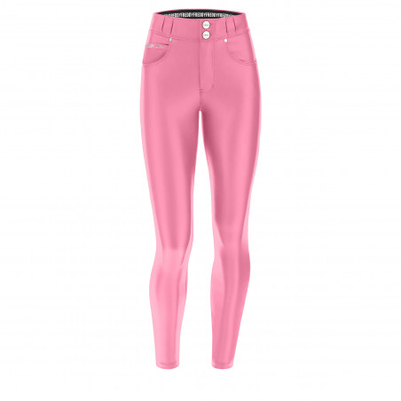 N.O.W® Ecoleather Pants - 7/8 Mid Waist Super Skinny - P123 - Pink Cosmos
