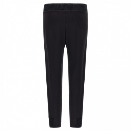 Viscose fleece trousers with ribbed inserts - N