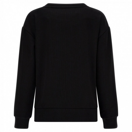 Tricot sweatshirt with side slits and a lurex logo - N