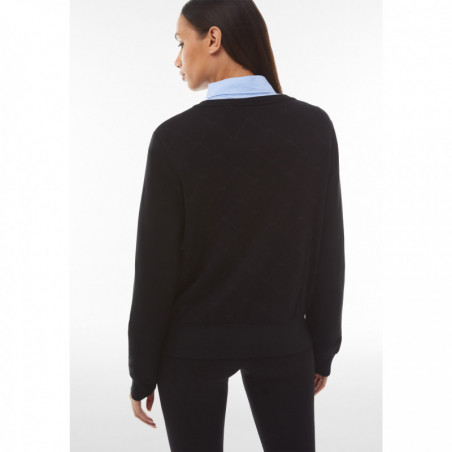 Viscose crew neck sweatshirt with a tone-on-tone print - NNN