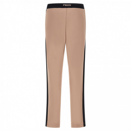 Milano rib trousers with a contrast waistband and bands - P80N