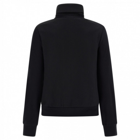 High neck sweatshirt with a cable-knit wool effect - N