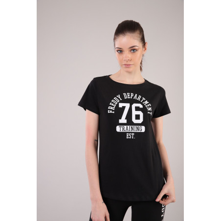 FITNESS T-SHIRT - CREW NECK - N - BLACK